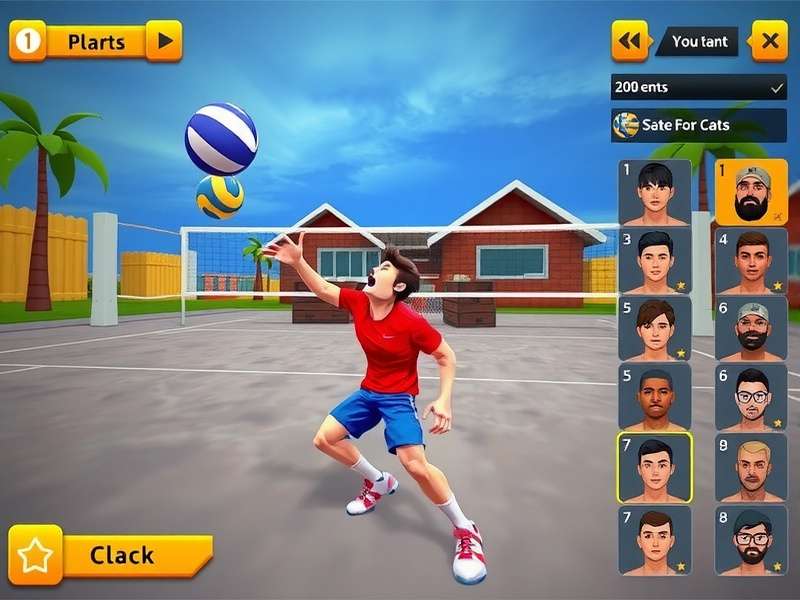 Volley Valley gameplay screenshot showing volleyball action
